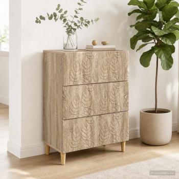 Schubladenschrank 66 x 34,5 x 90 cm Holzwerkstoff Sonoma-Eiche