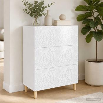 ARDEBO.de - Schubladenschrank Hochglanz Weiß 66 x 34,5 x 90 cm