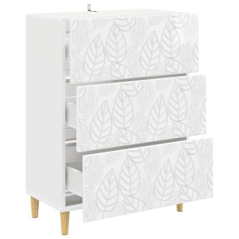 Schubladenschrank Hochglanz Weiß 66 x 34,5 x 90 cm