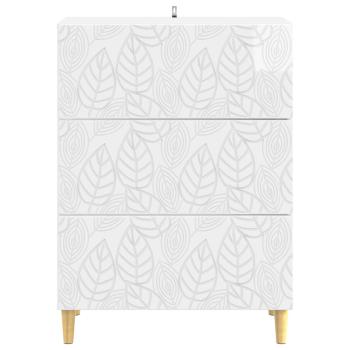 Schubladenschrank Hochglanz Weiß 66 x 34,5 x 90 cm