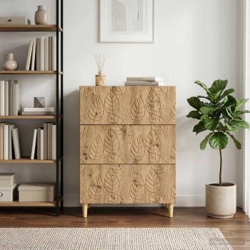ARDEBO.de - Schubladenschrank 66 x 34,5 x 90 cm Holzwerkstoff Artisan-Eiche