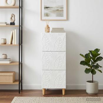 ARDEBO.de - Schubladenschrank 33 x 34,5 x 90 cm Holzwerkstoff Weiß