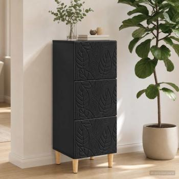ARDEBO.de - Schubladenschrank 33 x 34,5 x 90 cm Holzwerkstoff Schwarz