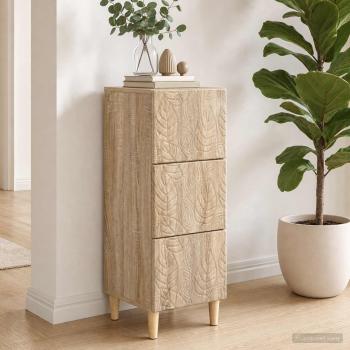 ARDEBO.de - Schubladenschrank 33 x 34,5 x 90 cm Holzwerkstoff Sonoma-Eiche