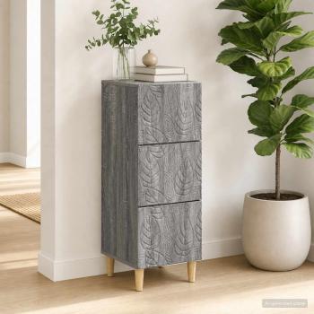 ARDEBO.de - Schubladenschrank Grau Sonoma 33 x 34,5 x 90 cm Holzwerkstoff