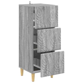 Schubladenschrank Grau Sonoma 33 x 34,5 x 90 cm Holzwerkstoff
