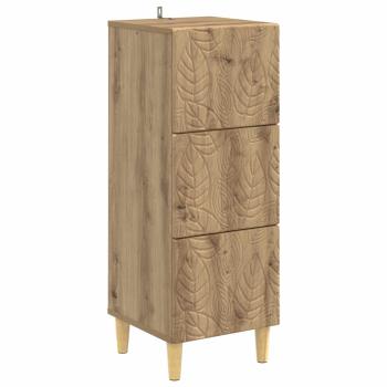 Schubladenschrank 33 x 34,5 x 90 cm Holzwerkstoff Artisan-Eiche