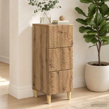 Schubladenschrank 33 x 34,5 x 90 cm Holzwerkstoff Artisan-Eiche