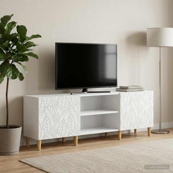 ARDEBO.de - TV-Schränk 150 x 31 x 50 cm Weiß Holzwerkstoff