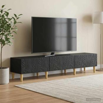 ARDEBO.de - TV-Schränk 147 x 34,5 x 30 cm Schwarz Holzwerkstoff