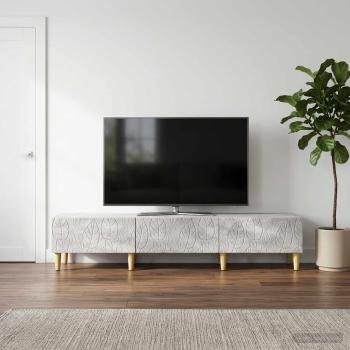 ARDEBO.de - TV-Schränk 147 x 34,5 x 30 cm Betongrau Holzwerkstoff
