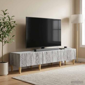 ARDEBO.de - TV-Schränk 147 x 34,5 x 30 cm Grau Sonoma Holzwerkstoff