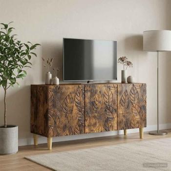 ARDEBO.de - TV-Schränk 99 x 34,5 x 50 cm Räuchereiche Holzwerkstoff