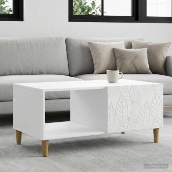 ARDEBO.de - Couchtisch Weiß 90 x 50 x 40 cm Holzwerkstoff
