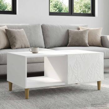 ARDEBO.de - Couchtisch Hochglanz Weiß 90 x 50 x 40 cm Holzwerkstoff