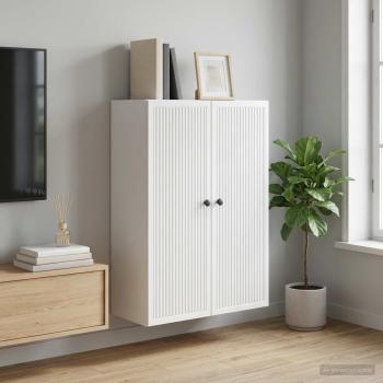ARDEBO.de - Wandschrank Weiß 66 x 34,5 x 90 cm Holzwerkstoff
