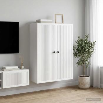 ARDEBO.de - Wandschrank Hochglanz Wei? 66 x 34,5 x 90 cm Holzwerkstoff