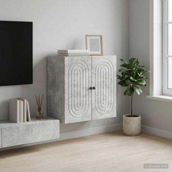 ARDEBO.de - Wandschrank Betongrau 59 x 31 x 60 cm Holzwerkstoff