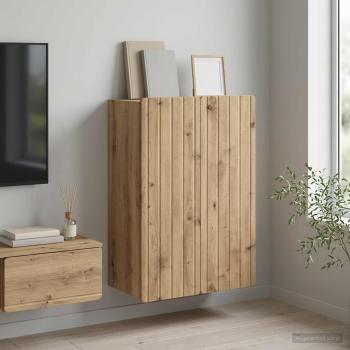 ARDEBO.de - Wandschrank 66 x 34,5 x 92 cm Holzwerkstoff Artisan-Eiche
