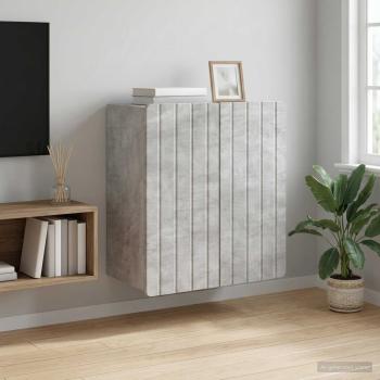 ARDEBO.de - Wandschrank Betongrau 59 x 31 x 64 cm Holzwerkstoff