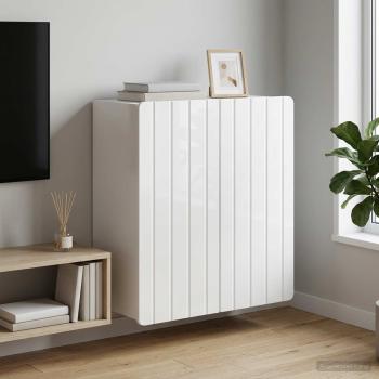 ARDEBO.de - Wandschrank Hochglanz Weiß 59 x 31 x 64 cm Holzwerkstoff