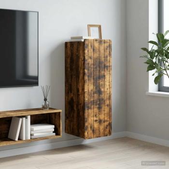 ARDEBO.de - Wandschrank Geräucherte Eiche 33 x 34,5 x 94 cm Holzwerkstoff