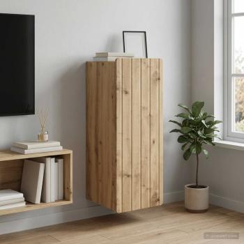 ARDEBO.de - Wandschrank 33 x 34,5 x 93,5 cm Holzwerkstoff Artisan-Eiche