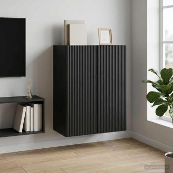 ARDEBO.de - Wandschrank 66 x 34,5 x 90 cm Holzwerkstoff Schwarz
