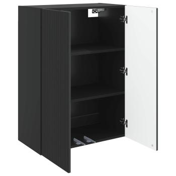 Wandschrank 66 x 34,5 x 90 cm Holzwerkstoff Schwarz