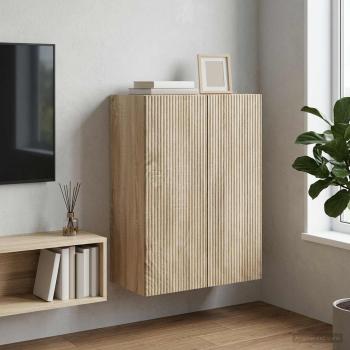 ARDEBO.de - Wandschrank 66 x 34,5 x 90 cm Holzwerkstoff Sonoma-Eiche