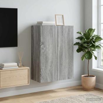 ARDEBO.de - Wandschrank 66 x 34,5 x 90 cm Holzwerkstoff Sonoma-Grau