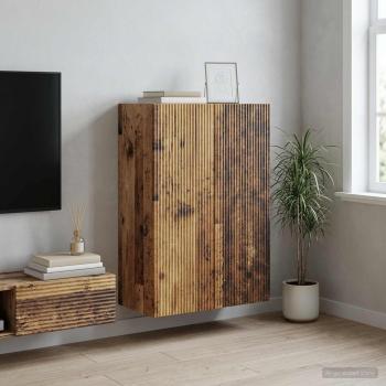 ARDEBO.de - Wandschrank 66 x 34,5 x 90 cm Holzwerkstoff Altholz