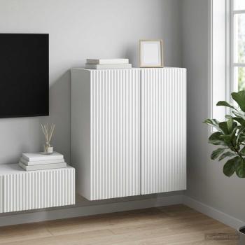 ARDEBO.de - Wandschrank 59 x 31 x 60 cm Holzwerkstoff Weiß