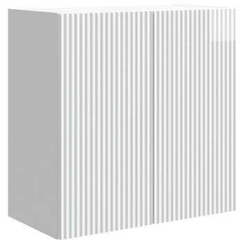 Wandschrank 59 x 31 x 60 cm Holzwerkstoff Hochglanz Weiß