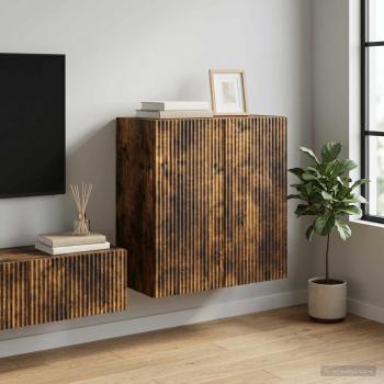 ARDEBO.de - Wandschrank 59 x 31 x 60 cm Holzwerkstoff Räuchereiche