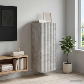 ARDEBO.de - Wandschrank 33 x 34,5 x 90 cm Holzwerkstoff Betongrau