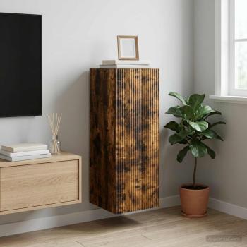 ARDEBO.de - Wandschrank 33 x 34,5 x 90 cm Holzwerkstoff Räuchereiche