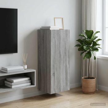 ARDEBO.de - Wandschrank 33 x 34,5 x 90 cm Holzwerkstoff Sonoma-Grau