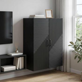 ARDEBO.de - Wandschrank Schwarz 66 x 34,5 x 90 cm Holzwerkstoff
