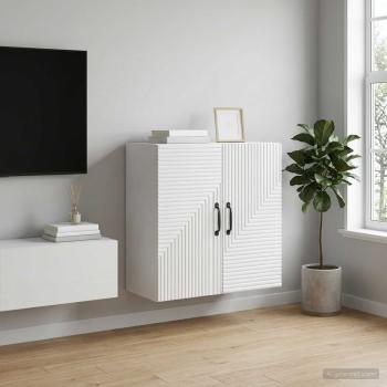 ARDEBO.de - Wandschrank Hochglanz Weiß 59 x 31 x 60 cm Holzwerkstoff