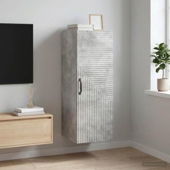 ARDEBO.de - Wandschrank Betongrau 33 x 34,5 x 90 cm Holzwerkstoff
