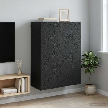 ARDEBO.de - Wandschrank 66 x 34,5 x 90 cm Holzwerkstoff Schwarz