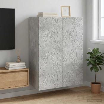 ARDEBO.de - Wandschrank 66 x 34,5 x 90 cm Holzwerkstoff Betongrau