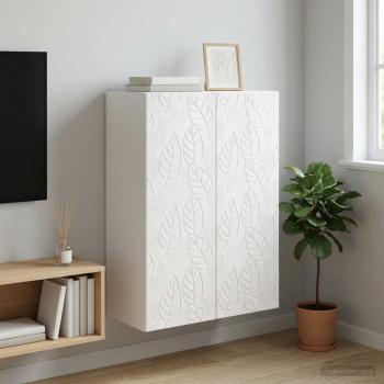 ARDEBO.de - Wandschrank 66 x 34,5 x 90 cm Holzwerkstoff Hochglanz Weiß