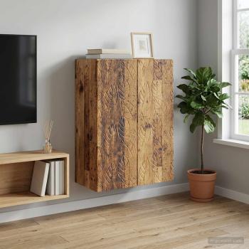 ARDEBO.de - Wandschrank 66 x 34,5 x 90 cm Holzwerkstoff Altholz