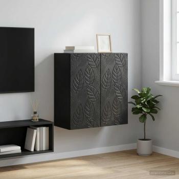 ARDEBO.de - Wandschrank 59 x 31 x 60 cm Holzwerkstoff Schwarz
