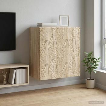 ARDEBO.de - Wandschrank 59 x 31 x 60 cm Holzwerkstoff Sonoma-Eiche