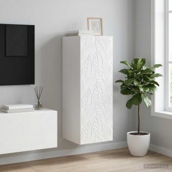 ARDEBO.de - Wandschrank 33 x 34,5 x 90 cm Holzwerkstoff Hochglanz Weiß
