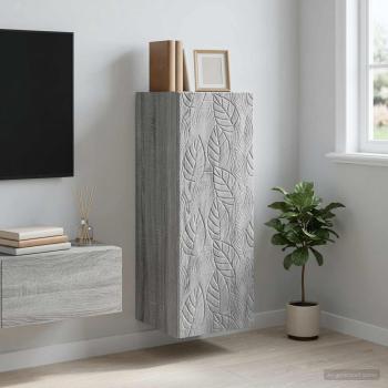 ARDEBO.de - Wandschrank 33 x 34,5 x 90 cm Holzwerkstoff Sonoma-Grau