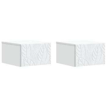 Wandmontierter Beistelltisch 2 stk. Weiß 34,5 x 33 x 20 cm